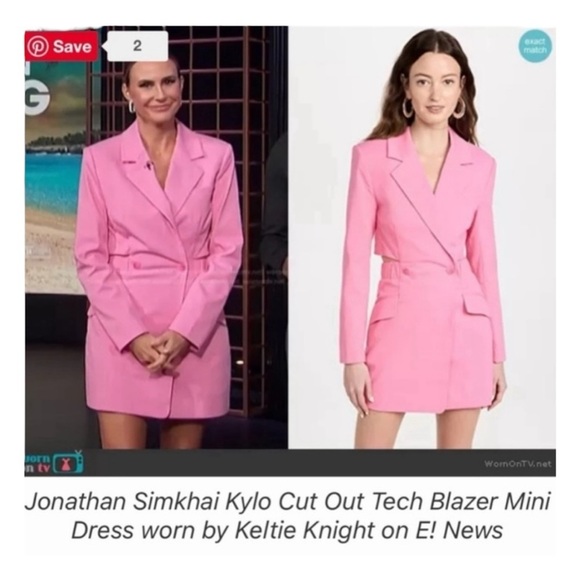 Jonathan Simkhai Kylo Cut Out Pink Blazer Mini Dress, NWT Size 6 - Picture 11 of 13